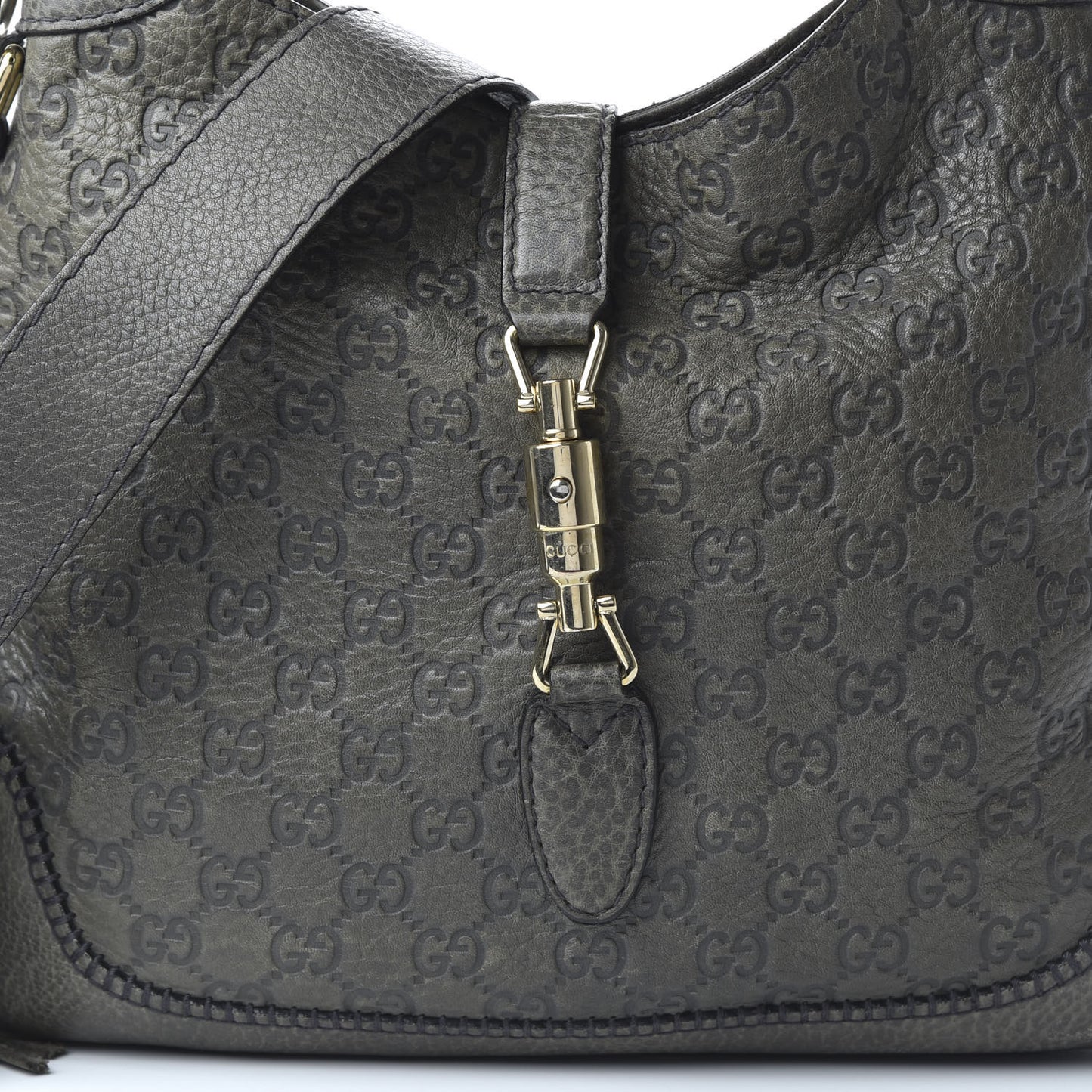 Guccissima Medium New Jackie Shoulder Bag Olive Green