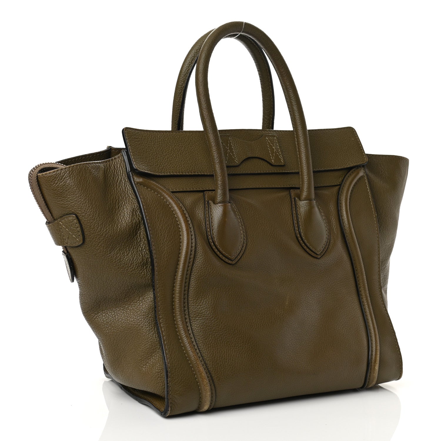 Celine Drummed Calfskin Mini Luggage Jungle 2 of 12