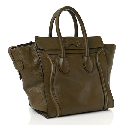 Celine Drummed Calfskin Mini Luggage Jungle 2 of 12