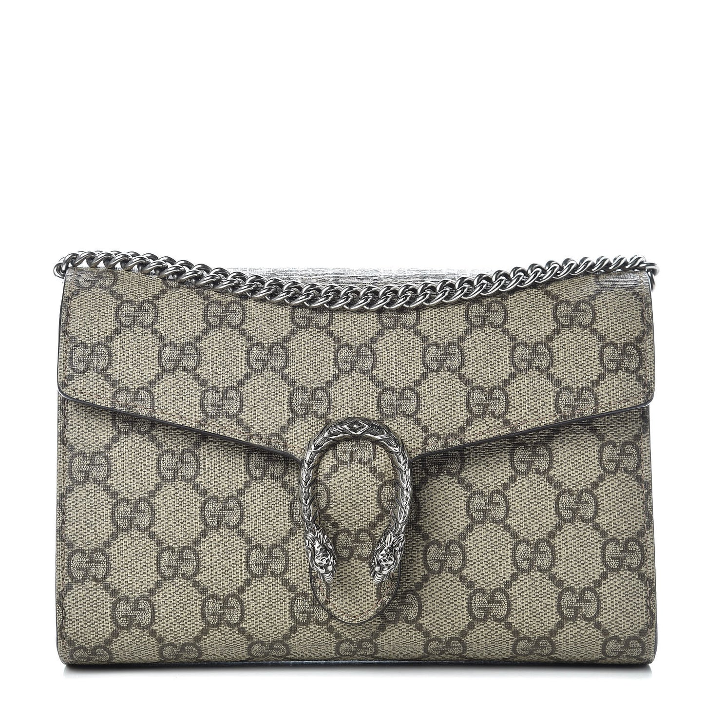 GG Supreme Monogram Mini Dionysus Chain Wallet Beige Taupe