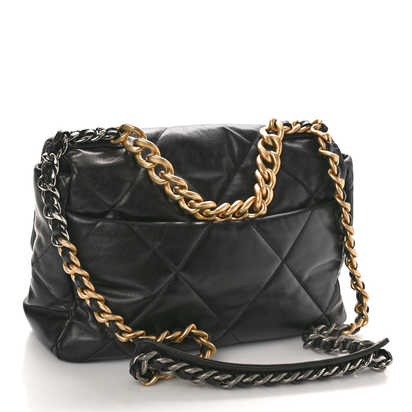 Goatskin Quilted Large Chanel 19 Flap Black