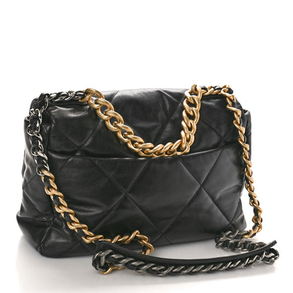 Chanel Goatskin Quilted Large Chanel 19 Flap Black 3 of 12