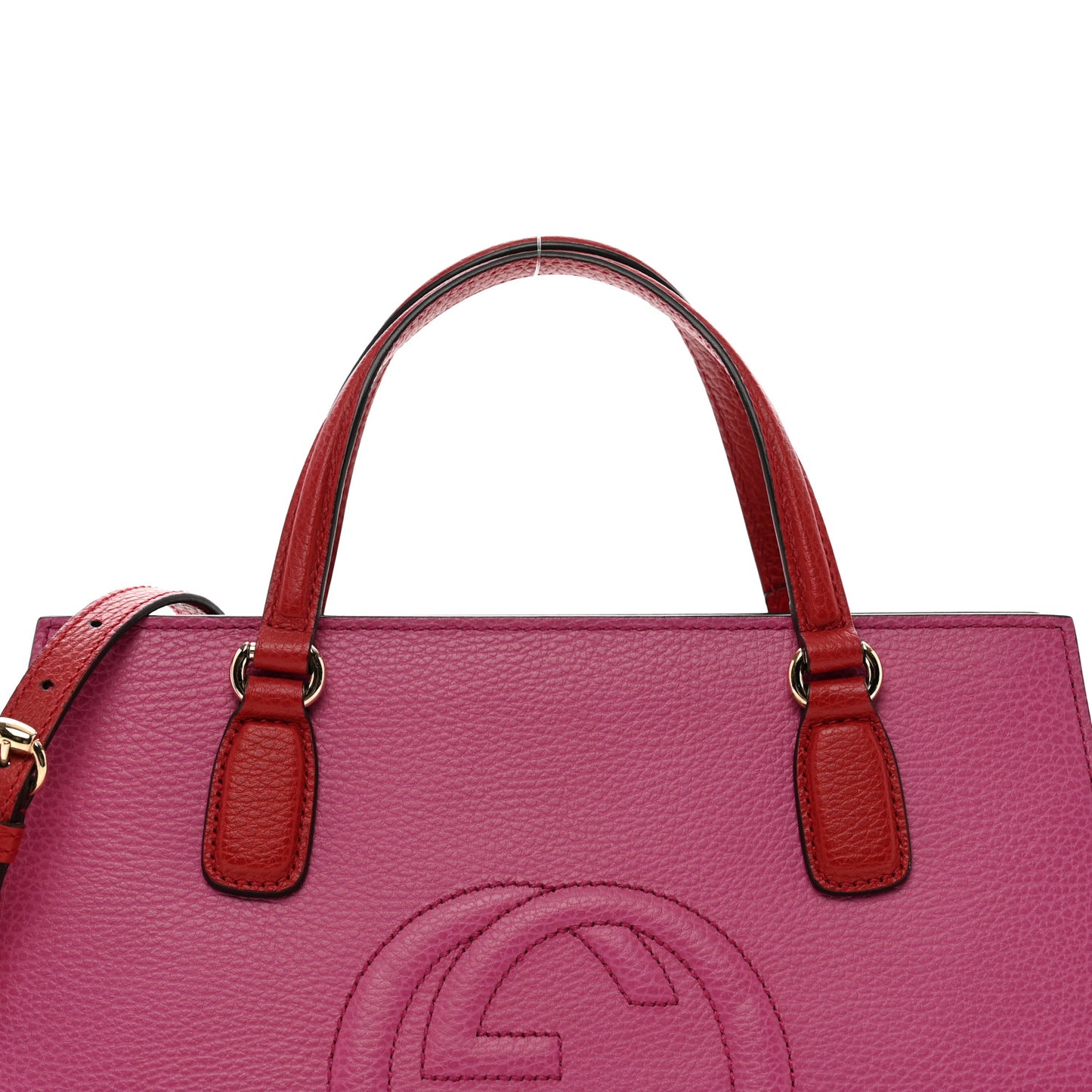 Dollar Calfskin Medium Soho Top Handle Satchel New Rosette Hibiscus Red