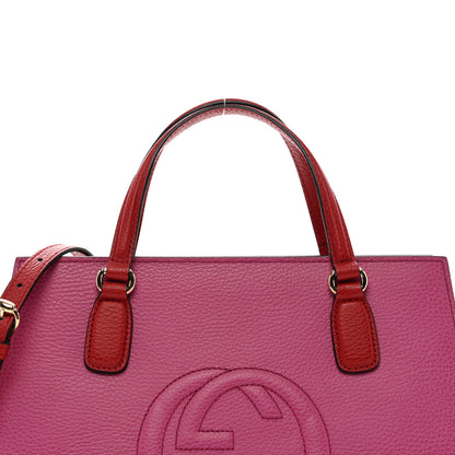 Gucci Dollar Calfskin Medium Soho Top Handle Satchel New Rosette Hibiscus Red 5 of 11