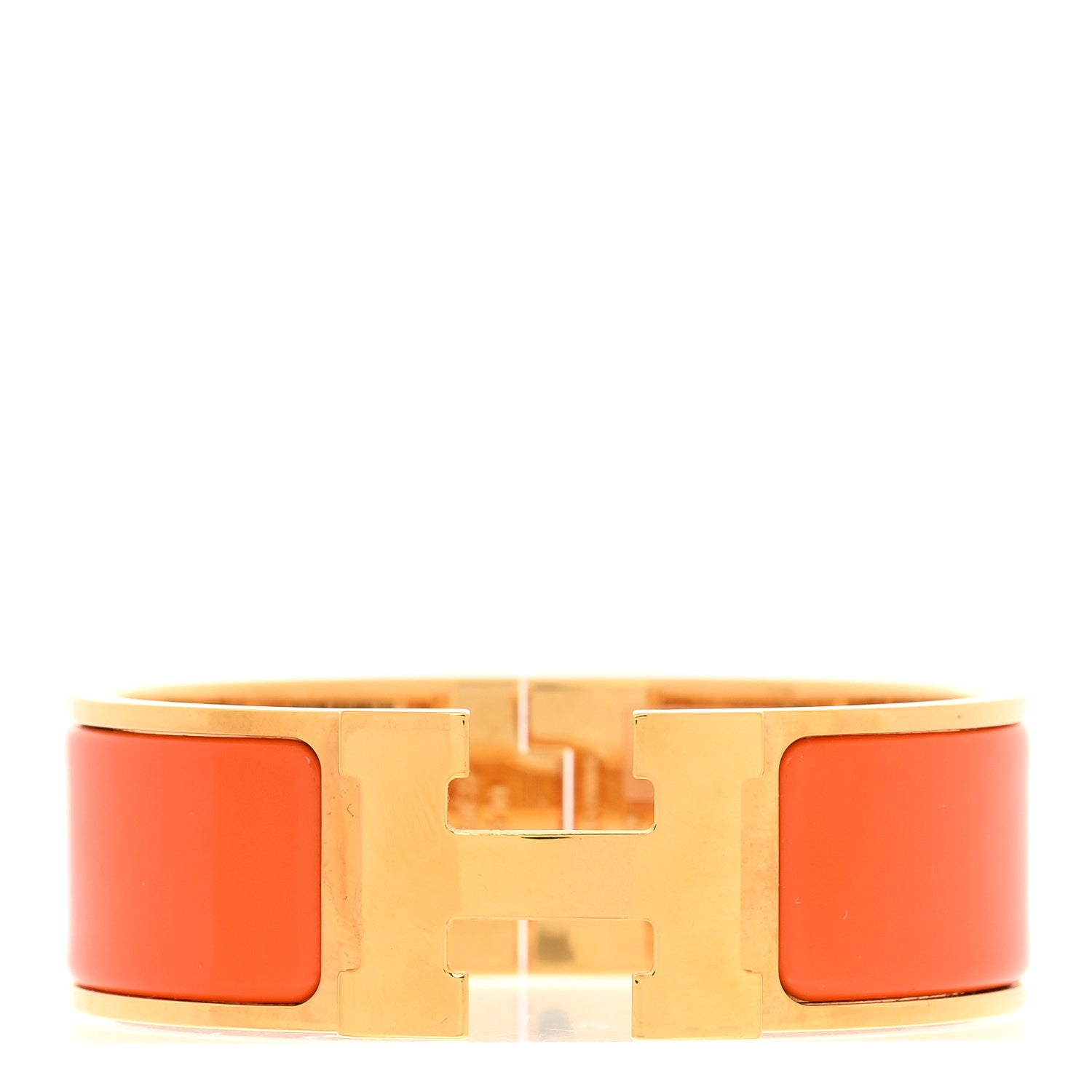 Hermes Enamel Wide Clic Clac H Bracelet PM Orange 1 of 4