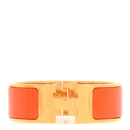 Hermes Enamel Wide Clic Clac H Bracelet PM Orange 1 of 4