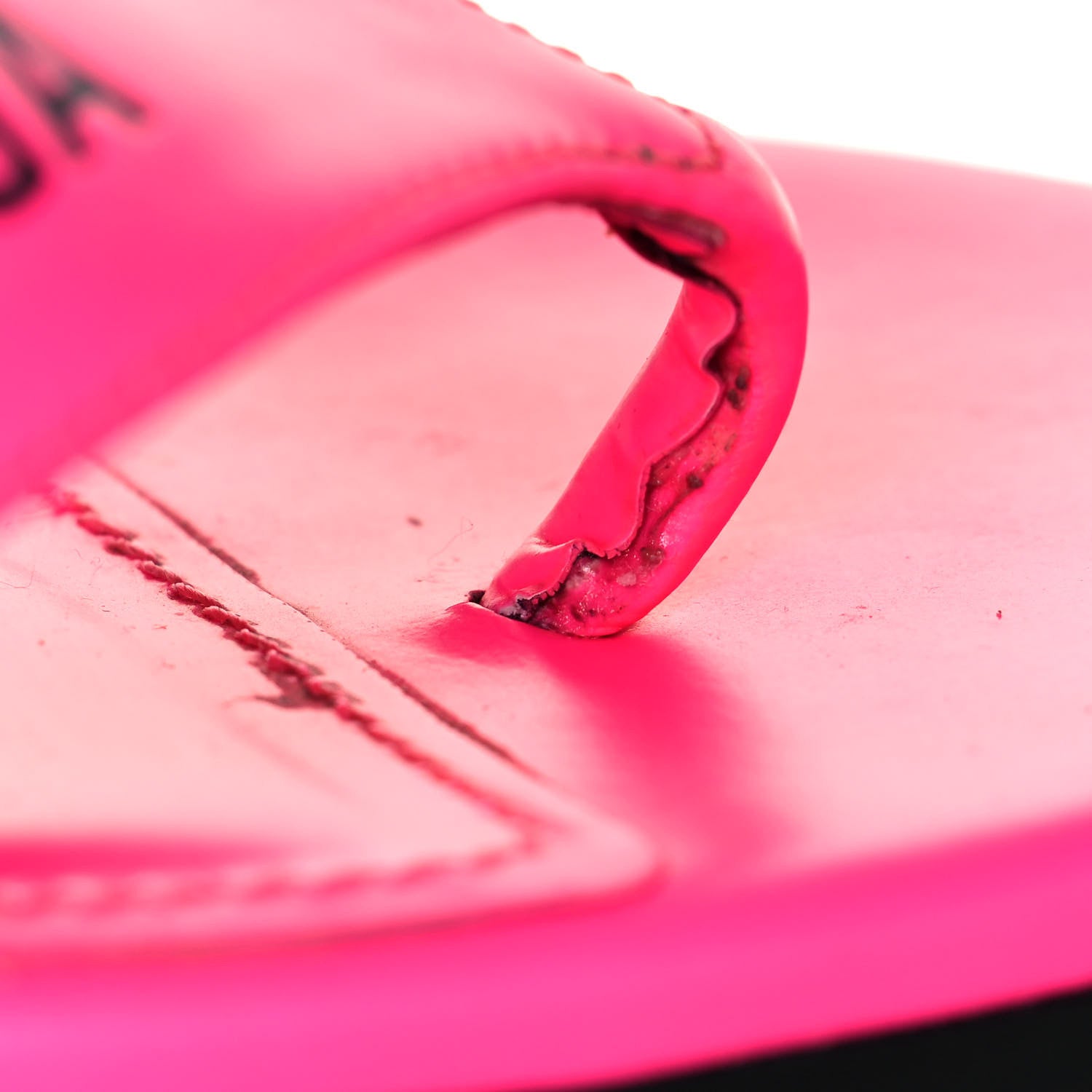 Balenciaga Calfskin Logo Thong Sandals 35 Neon Pink 12 of 13