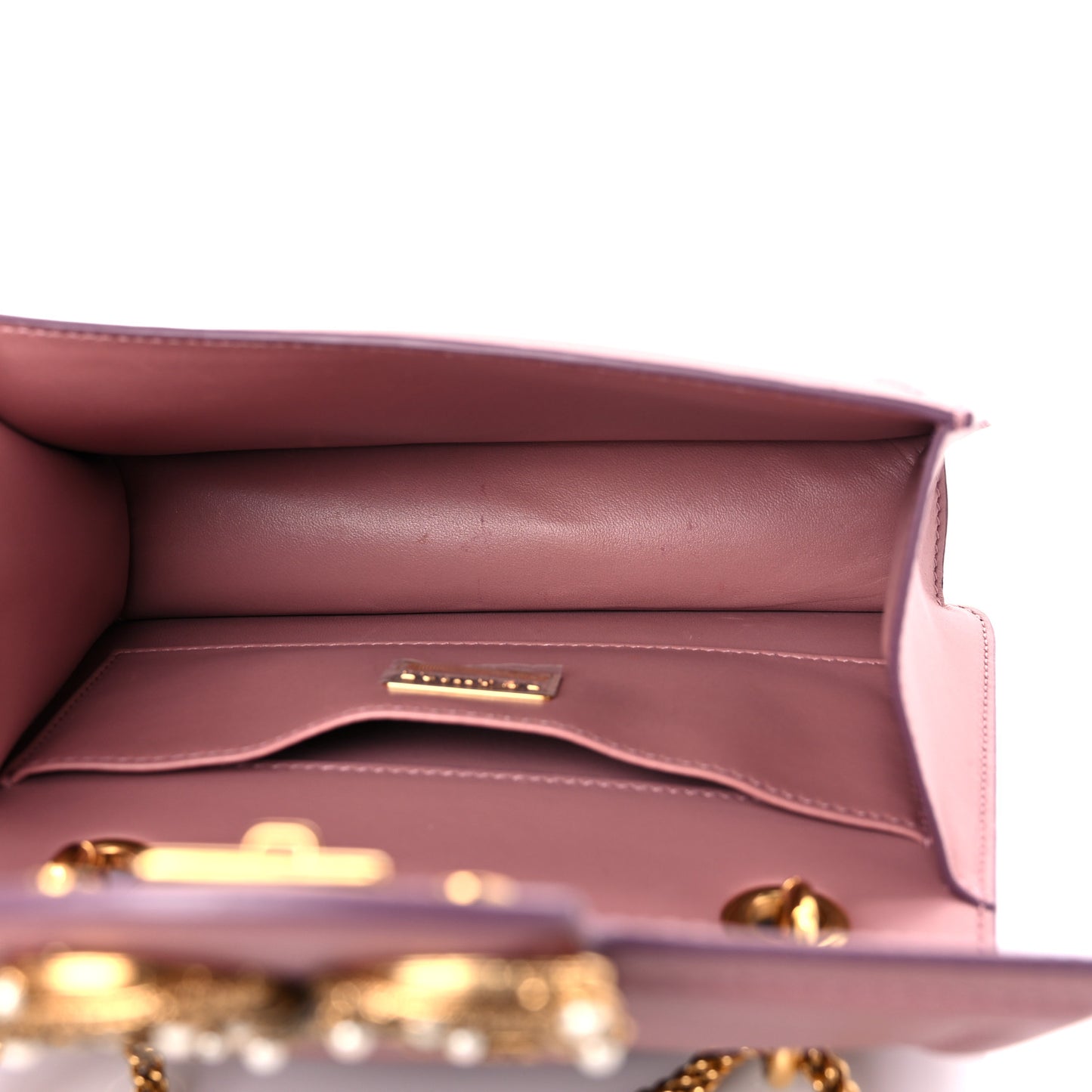 Smooth Calfskin Small DG Amore Envelope Bag Pink