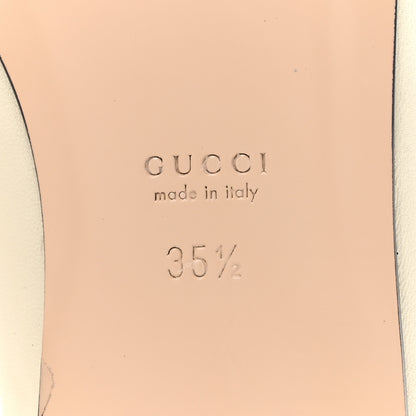 Gucci Nappa Lumiere Deva Horsebit Chain Embellished Flats 35.5 Dusty White 7 of 10