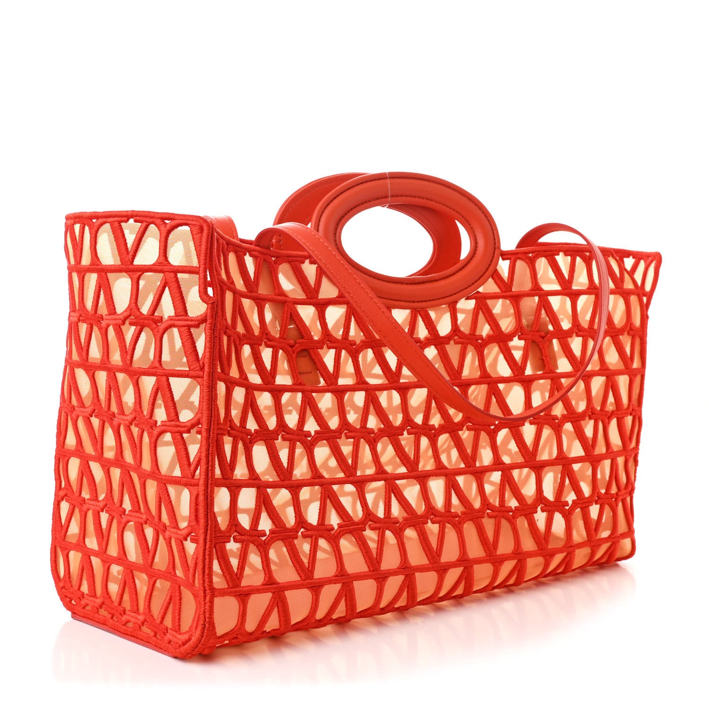 Toile Mesh Iconographe Goatskin Le Troisieme Shopping Bag Orange