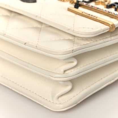 Chanel Lambskin Quilted Coco Clips Mini Wallet On Chain WOC White 11 of 11