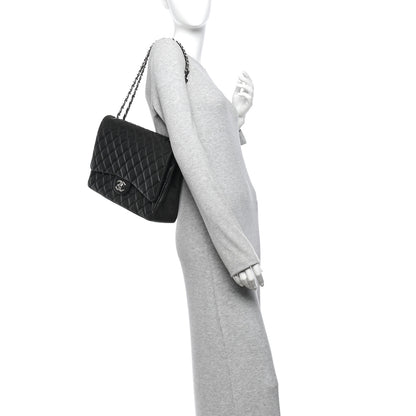 Chanel Lambskin Quilted Maxi Double Flap Black 2 of 13