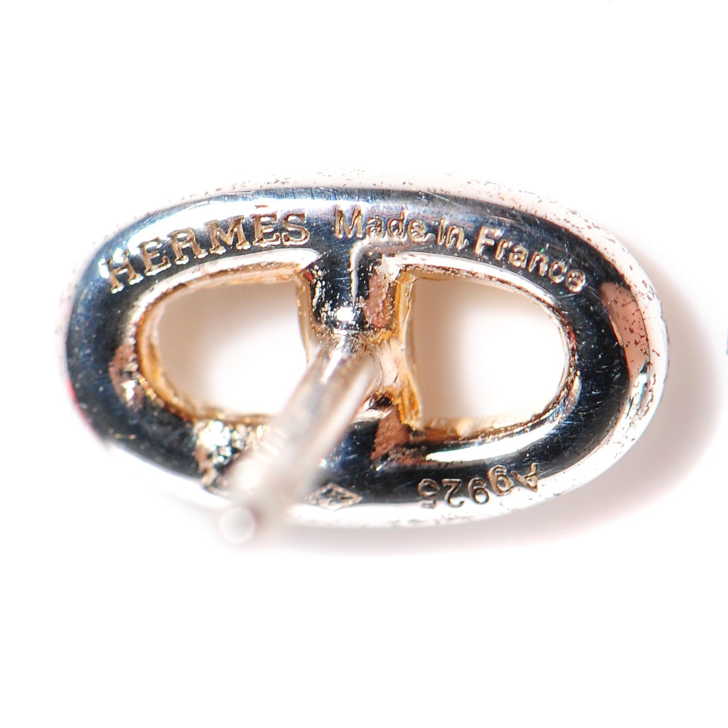 Hermes Sterling Silver Chaine D'Ancre Earrings TPM 4 of 6