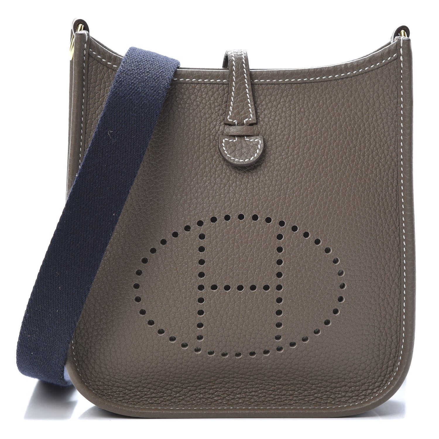 Hermes Taurillon Clemence Amazone Evelyne TPM Etoupe Bleu Indigo 1 of 11