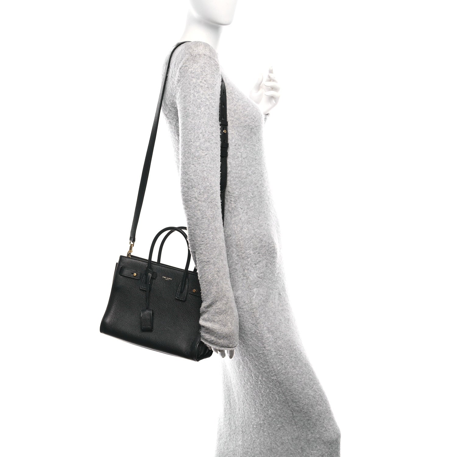 Saint Laurent Grained Calfskin Baby Sac De Jour Souple Black 2 of 11
