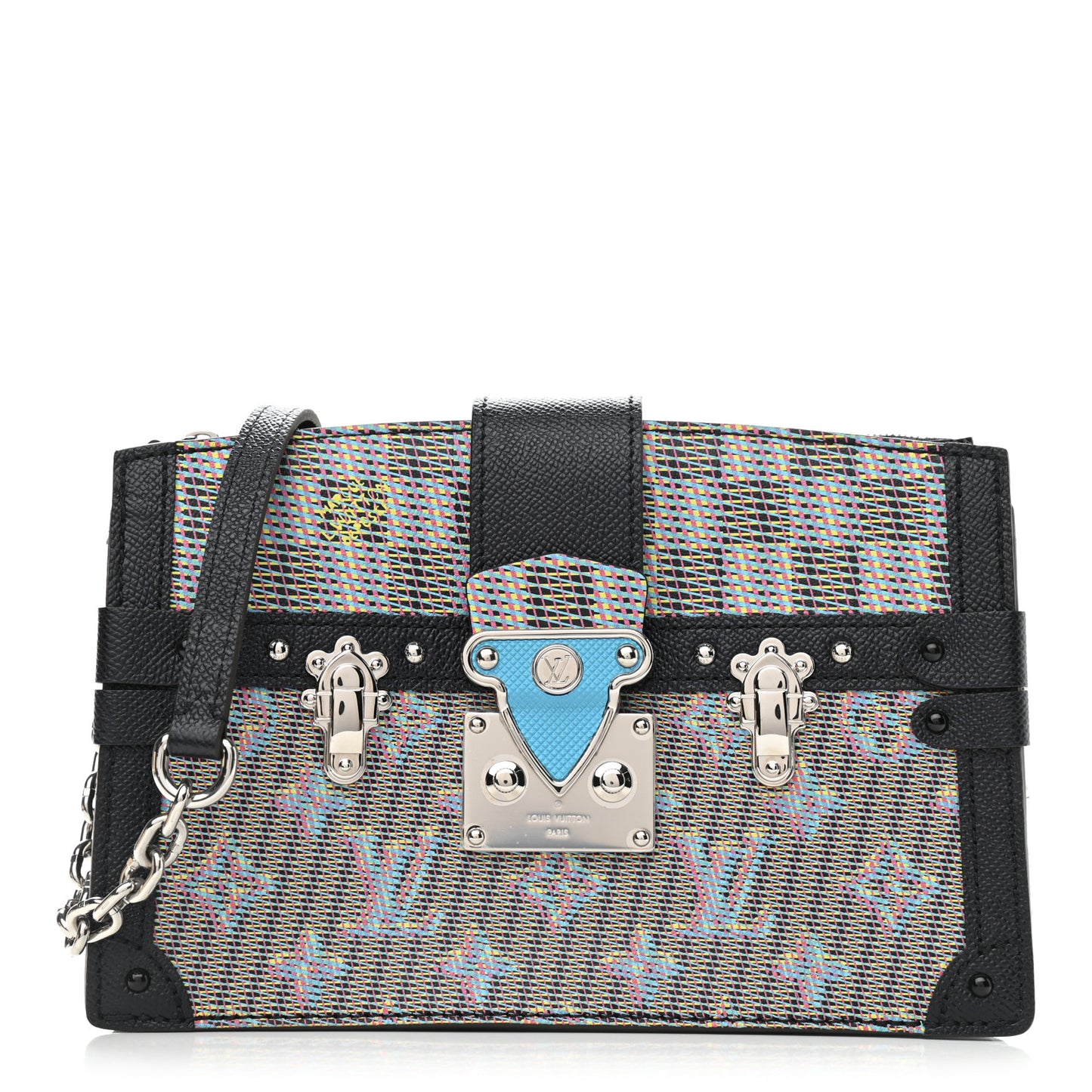Calfskin Monogram LV Pop Trunk Clutch Blue