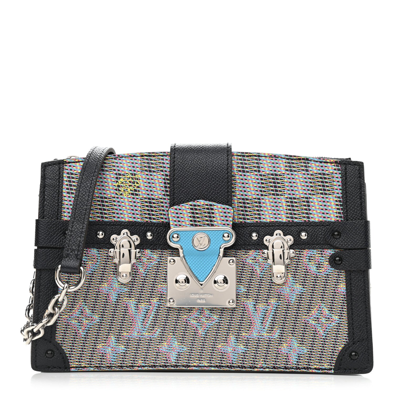 Louis Vuitton Calfskin Monogram LV Pop Trunk Clutch Blue 1 of 7