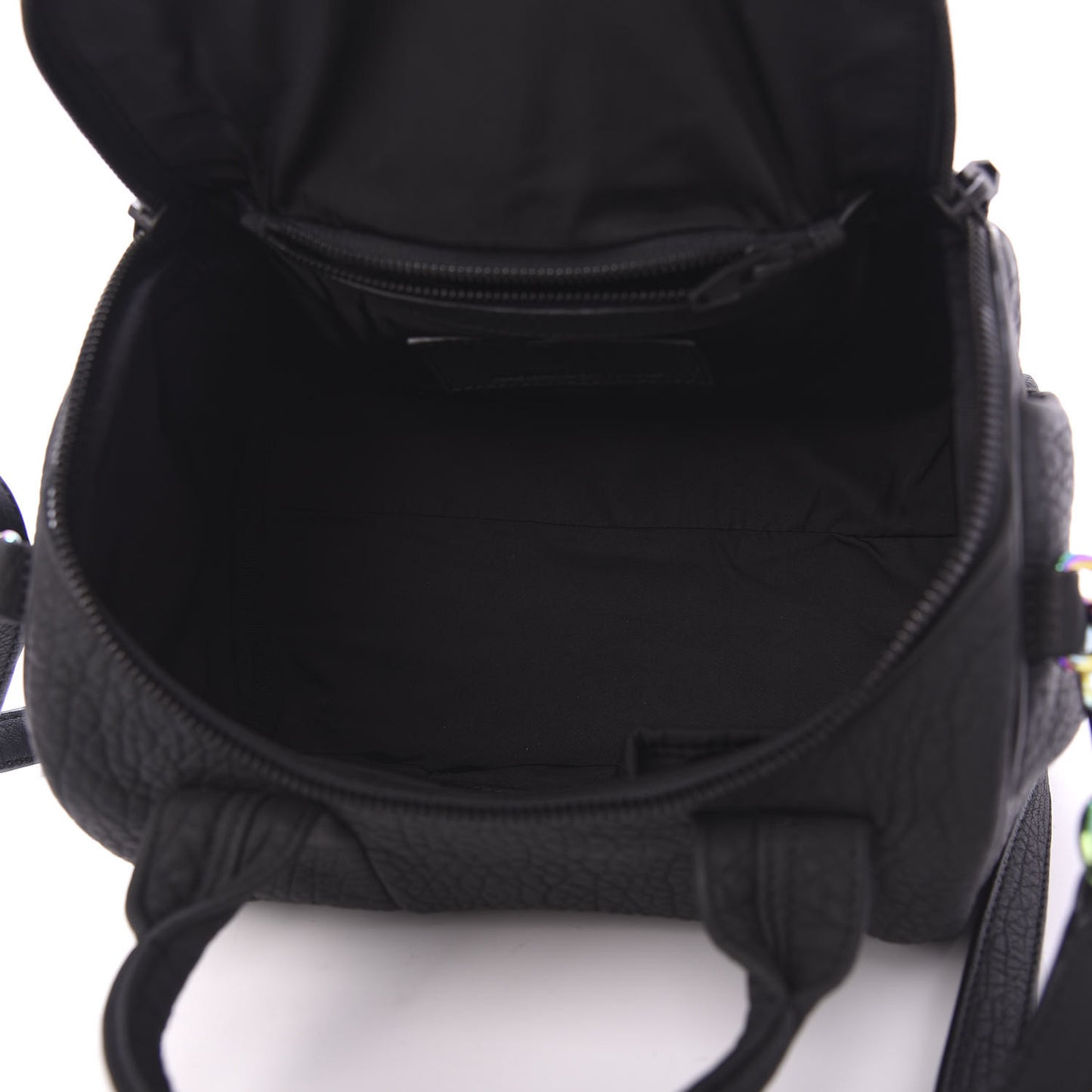 Pebbled Lambskin Rockie Black Iridescent Hardware