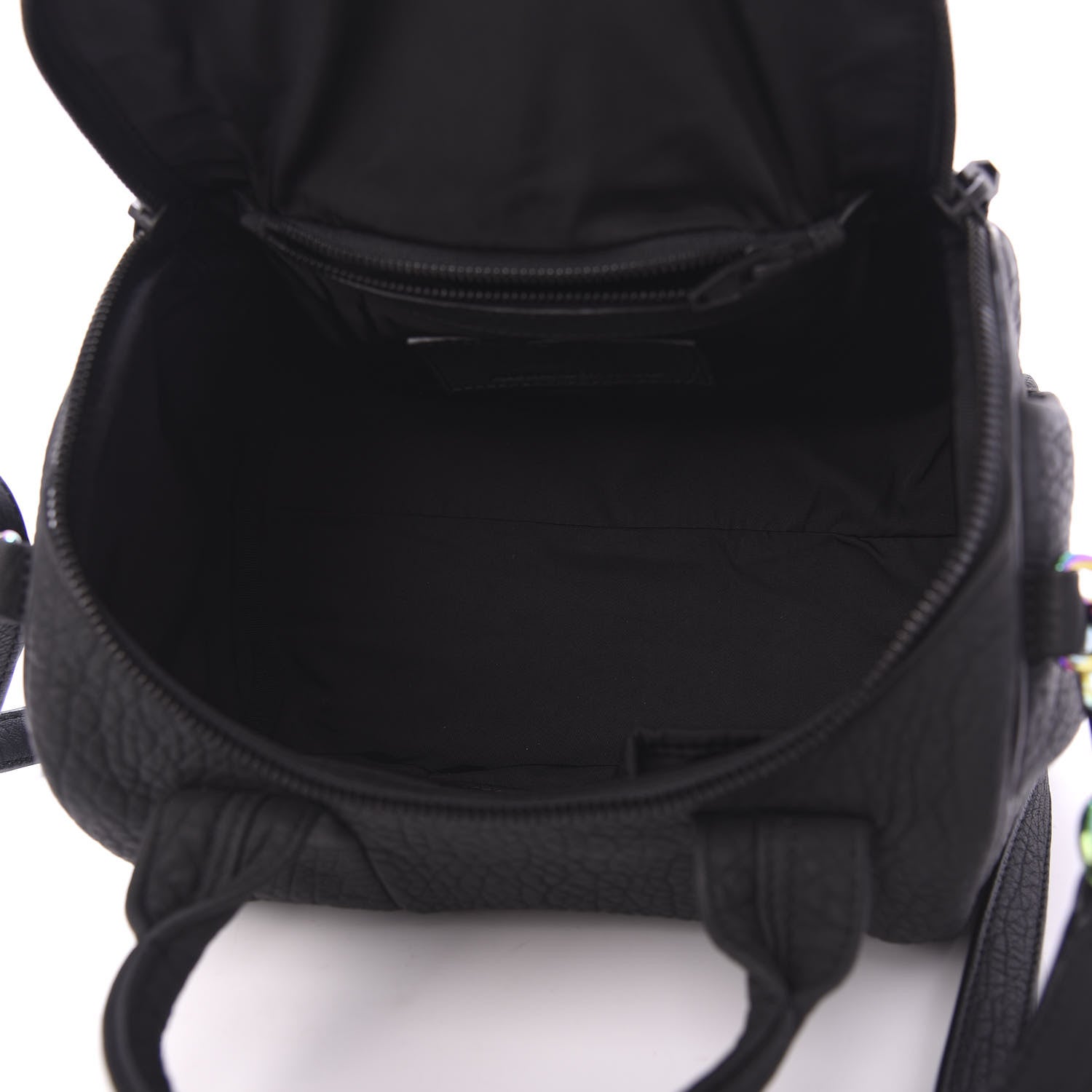 Alexander Wang Pebbled Lambskin Rockie Black Iridescent Hardware 5 of 10