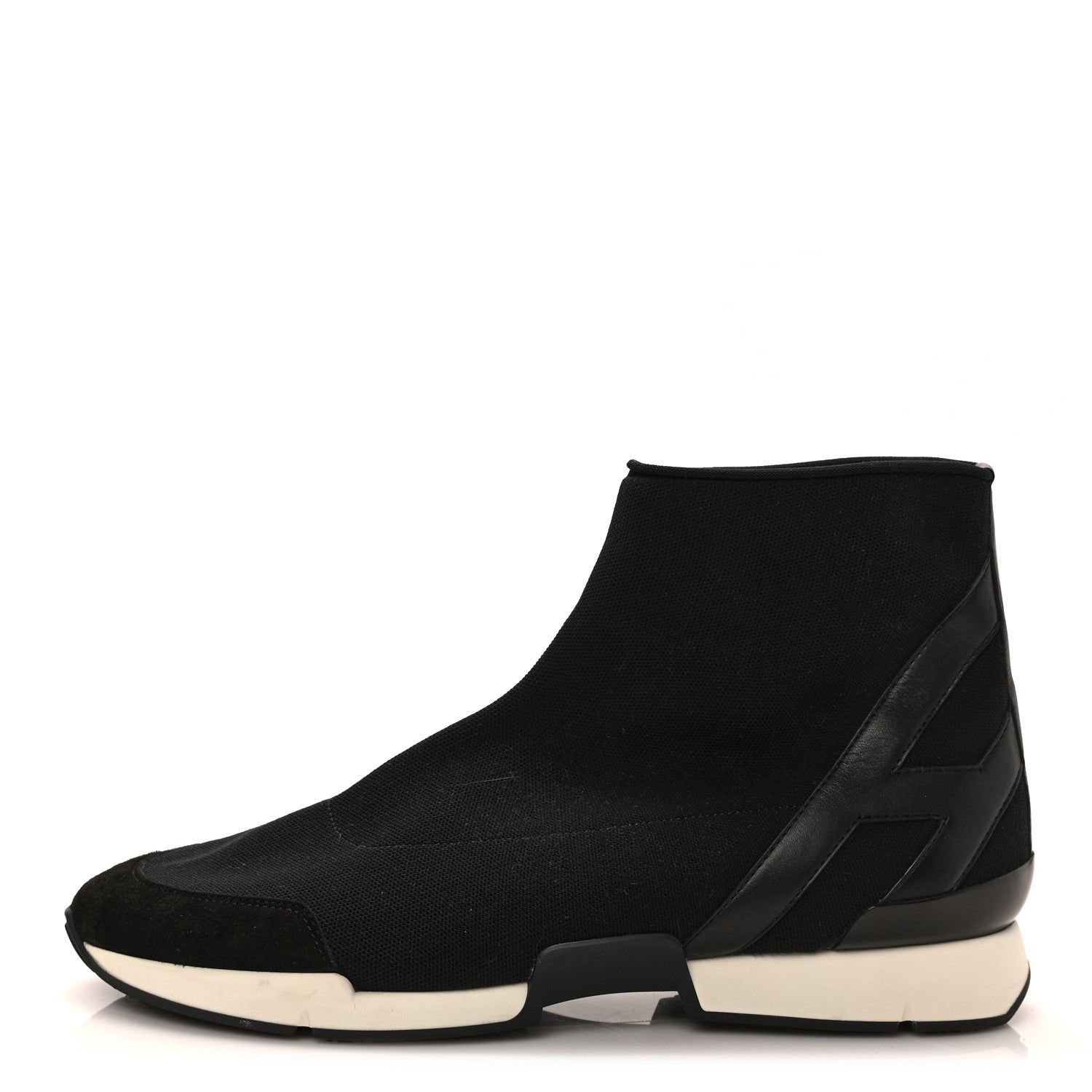 Hermes Mesh Calfskin Suede Soft Sneakers 45 Black 1 of 8