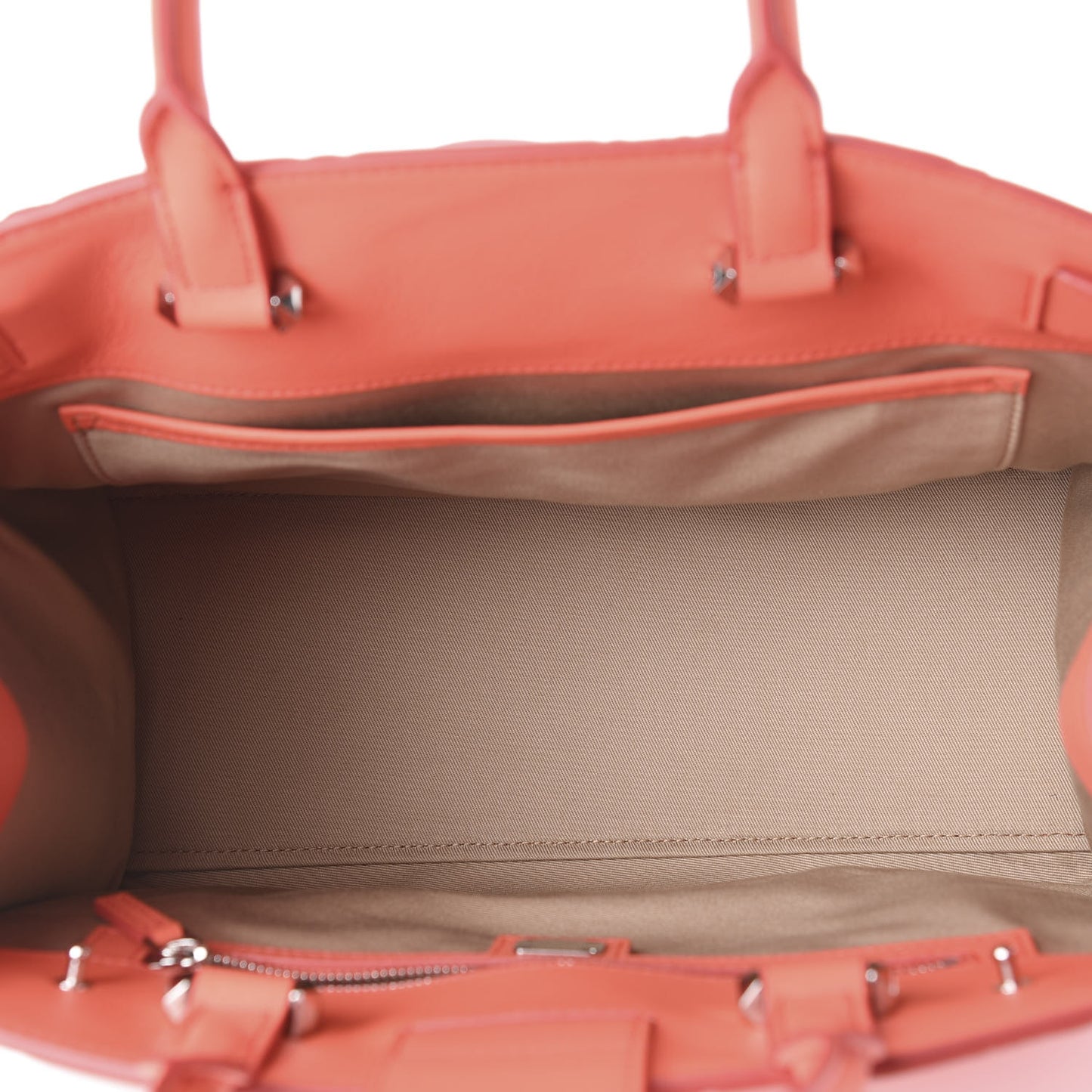 Calfskin Ottomar Monogram Medium Essential Tote Hot Coral