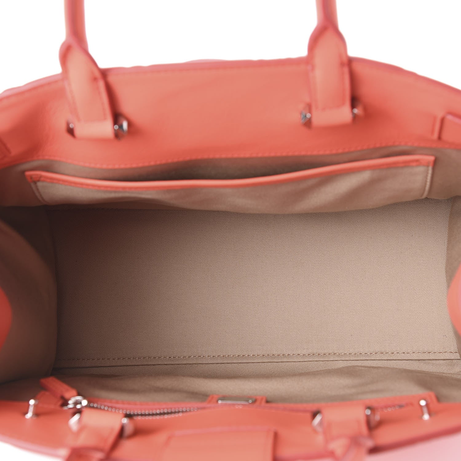 MCM Calfskin Ottomar Monogram Medium Essential Tote Hot Coral 4 of 9