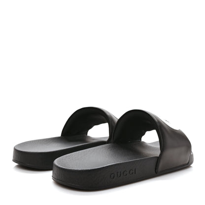 Gucci Nappa Miro Soft Calfskin Interlocking G Mens Slide Sandals 9 Black White 4 of 8