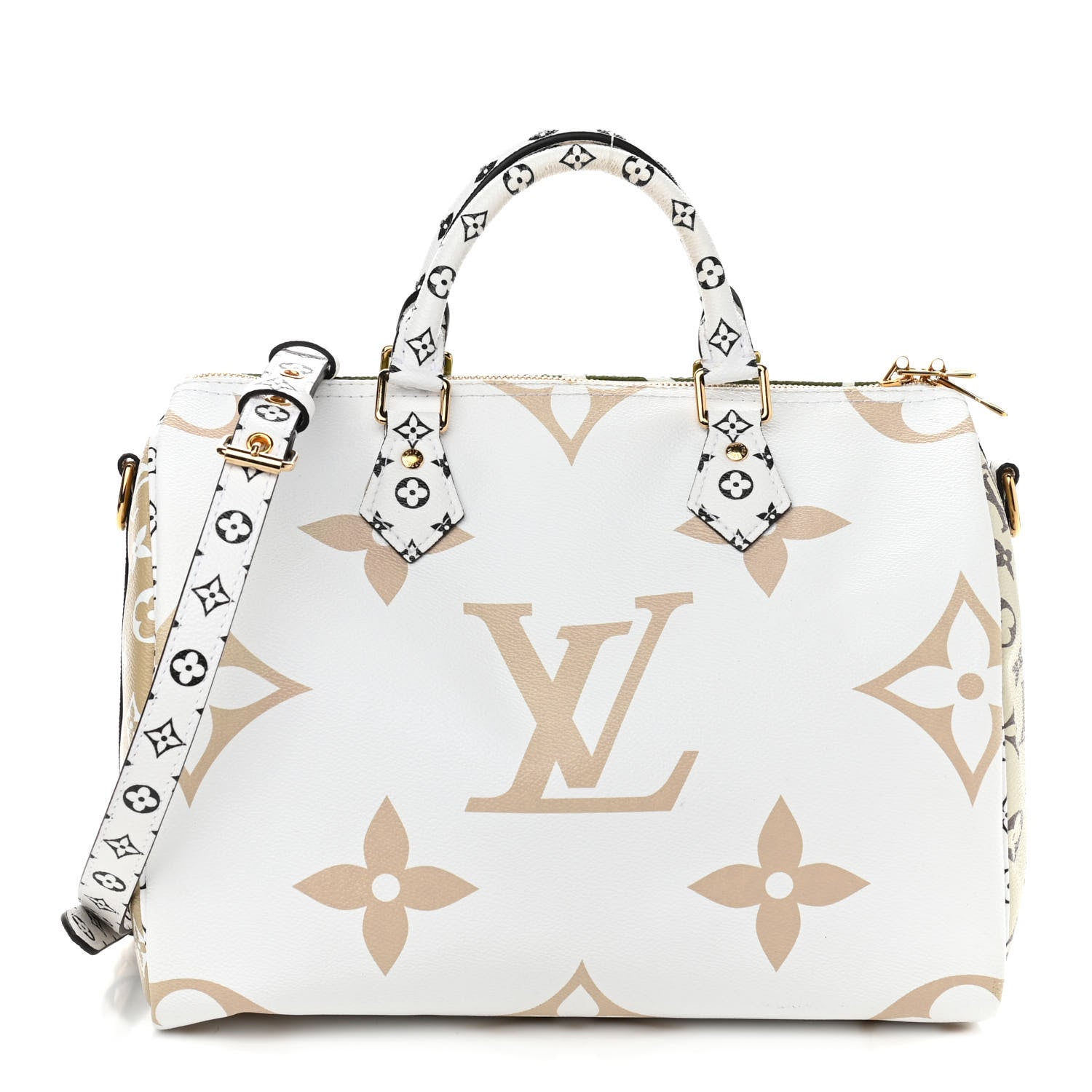 Louis Vuitton Monogram Giant Speedy Bandouliere 30 Kaki Beige 1 of 11