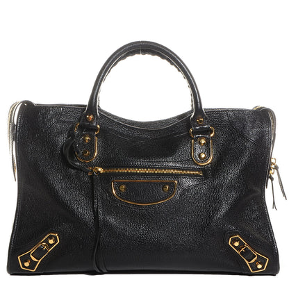 Balenciaga Chevre Gold Metallic Edge Hardware City Black 1 of 12