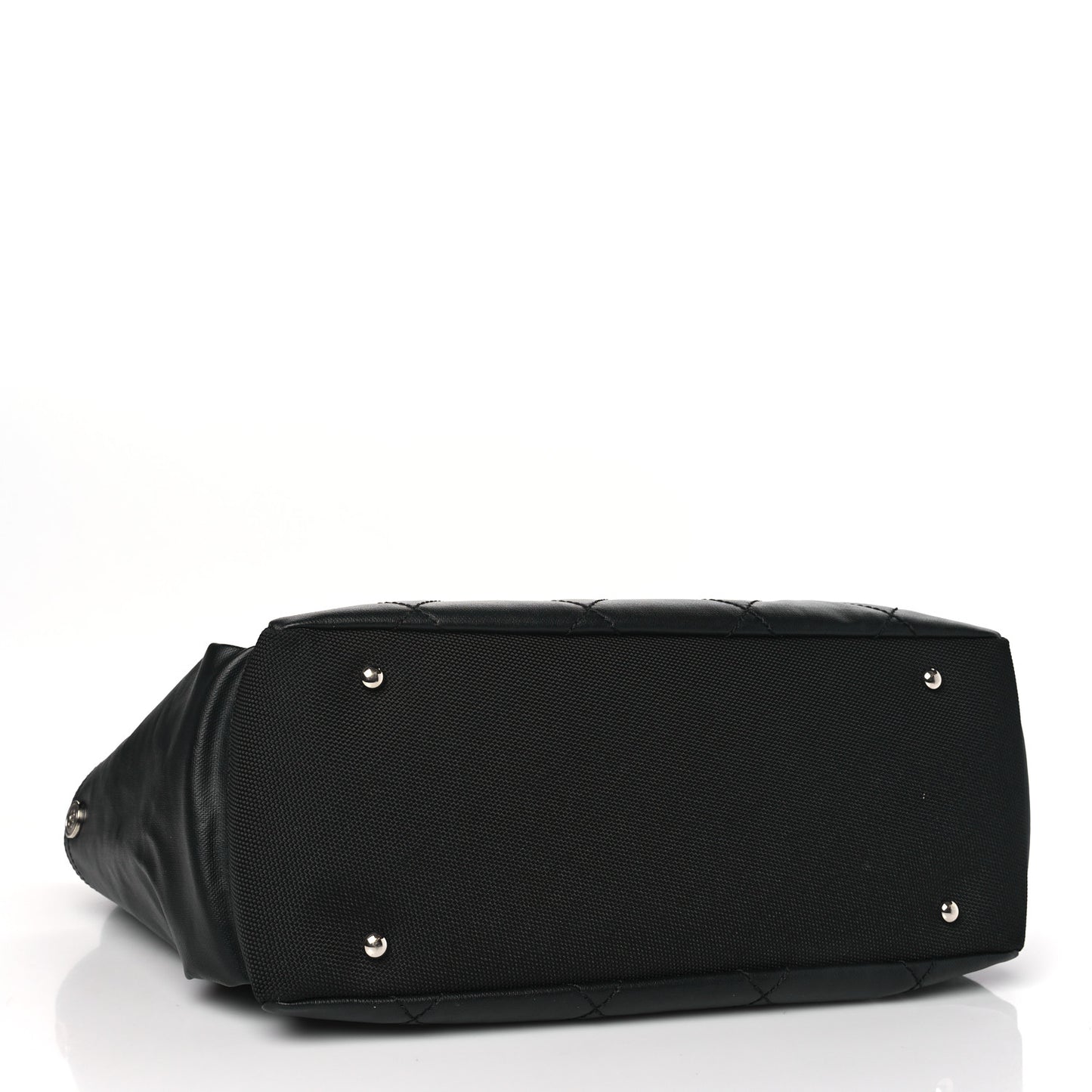 Coated Canvas Quilted Large Paris Biarritz Tote Black