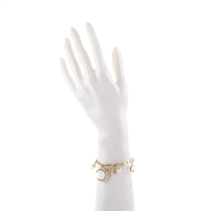 Chanel Crystal Pearl CC Moon Bracelet Light Gold 2 of 5