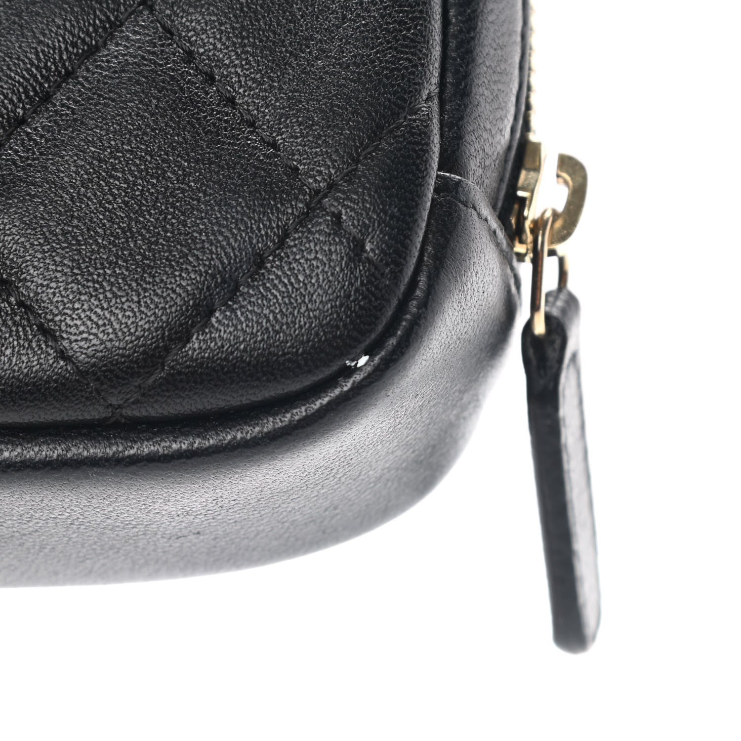 Chanel Lambskin Quilted Small Curvy Pouch Cosmetic Case Black 8 of 10