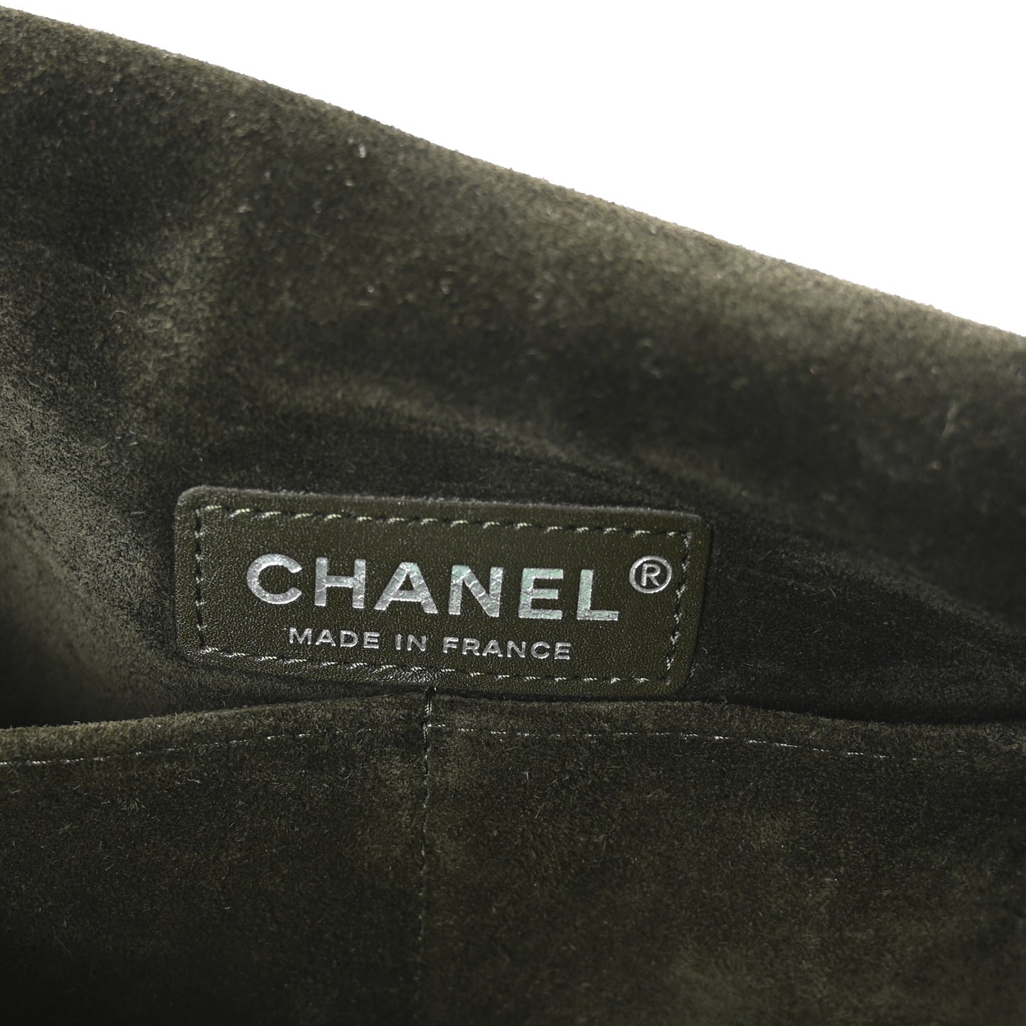 Suede Embroidered Flap Dark Green