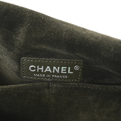 Chanel Suede Embroidered Flap Dark Green 6 of 10