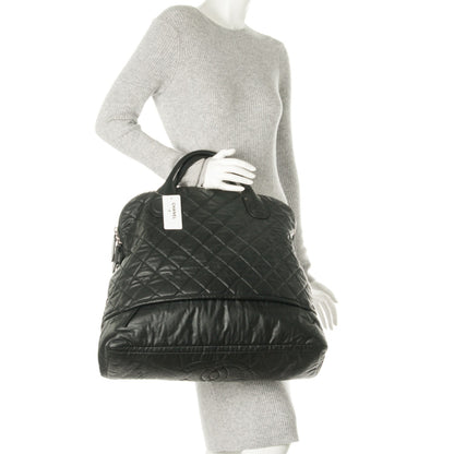 Chanel Coated Canvas Quilted Large Garment Travel Bag Black 3 of 8