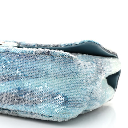 Chanel Sequin Large Waterfall Flap Light Blue 10 of 12