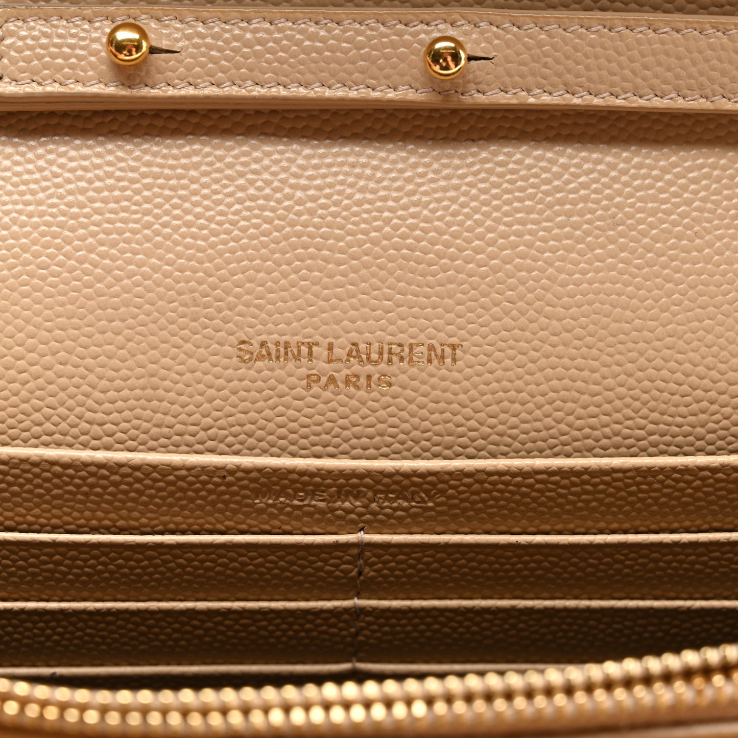 Grain De Poudre Matelasse Chevron Monogram Chain Wallet Nude Powder