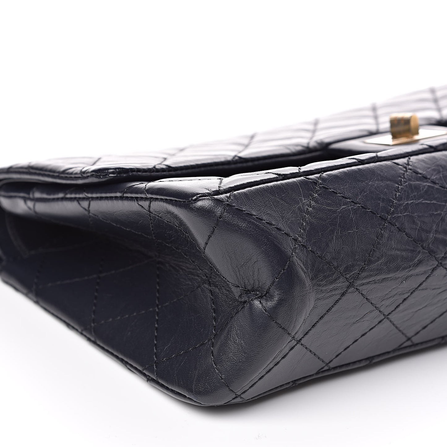 Aged Calfskin Quilted 2.55 Reissue 226 Flap Navy Blue