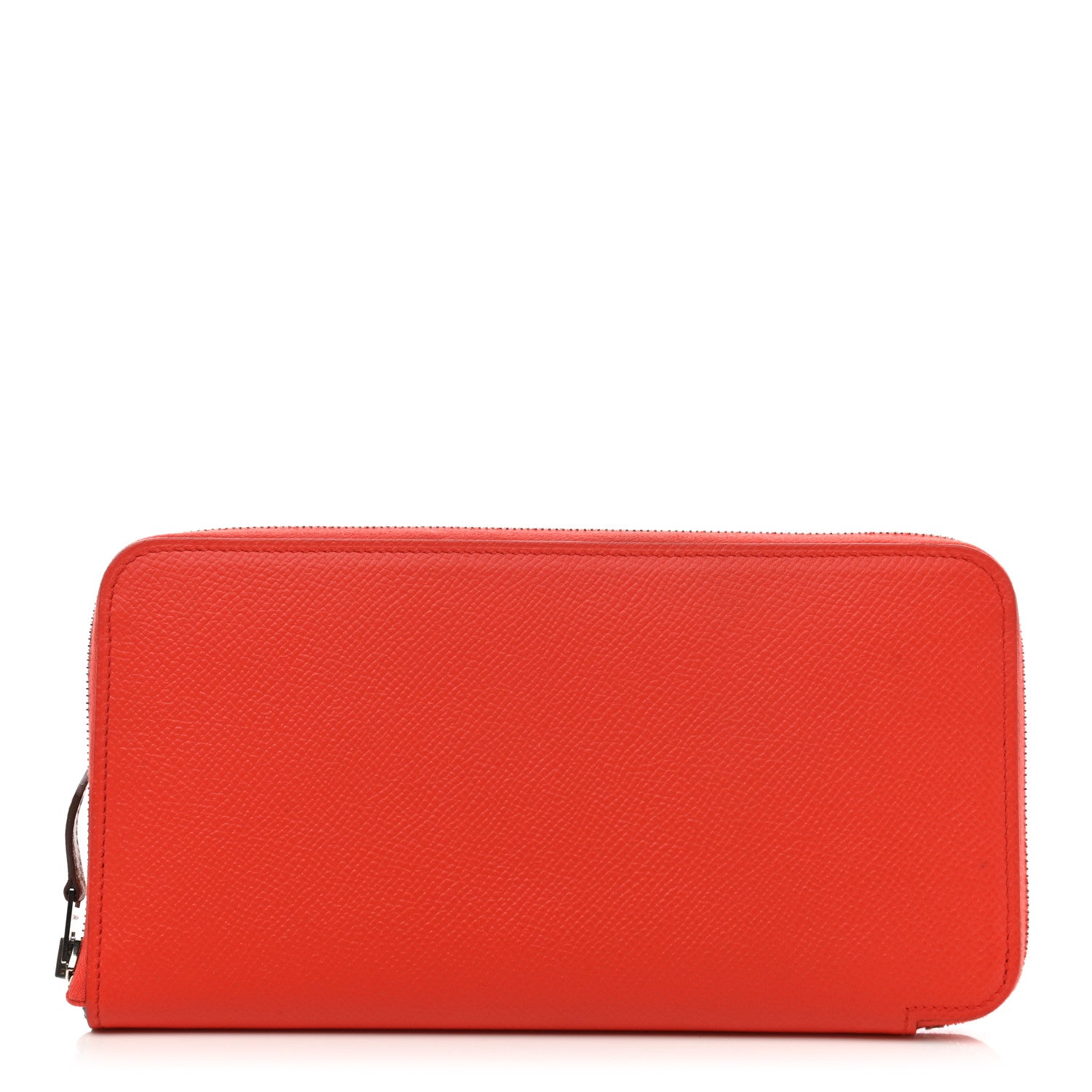 Hermes Epsom Silk'in Wallet Orange Poppy Bleu Saint Cyr 1 of 9