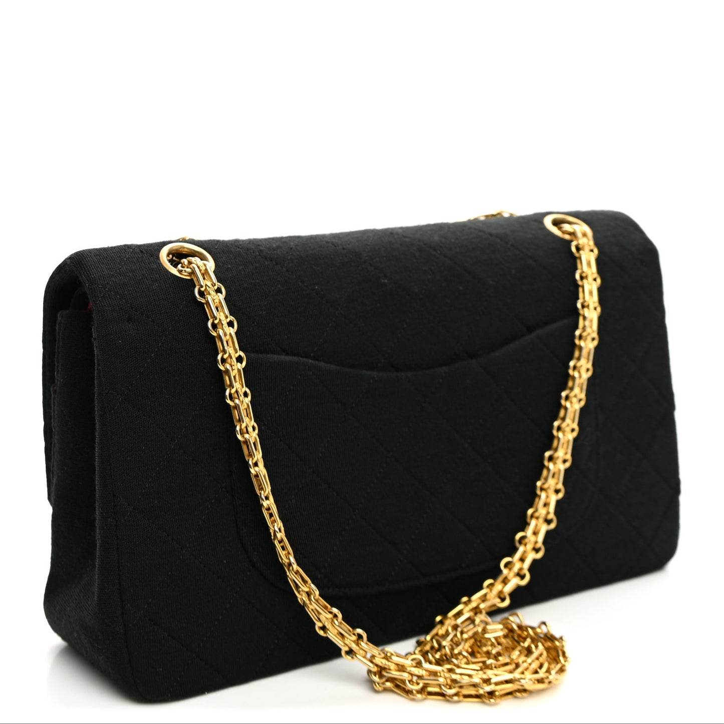 Jersey Quilted Medium Double Flap Black