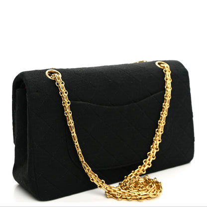 Chanel Jersey Quilted Medium Double Flap Black 3 of 10