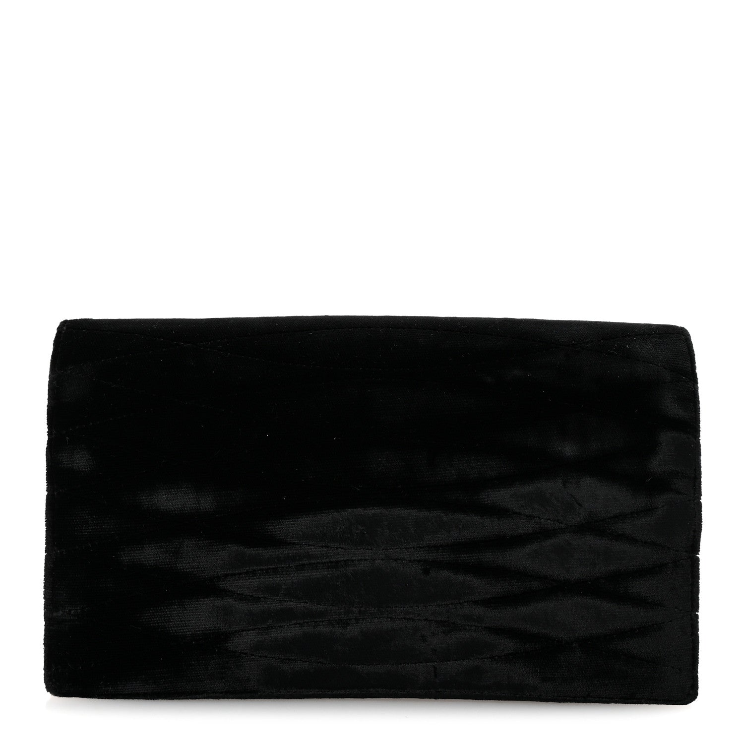 Chanel Velvet Quilted Clutch Black 1 of 7