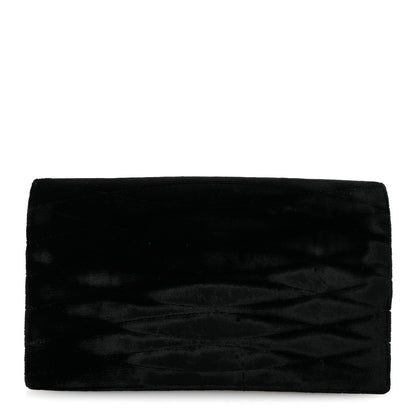 Chanel Velvet Quilted Clutch Black 1 of 7