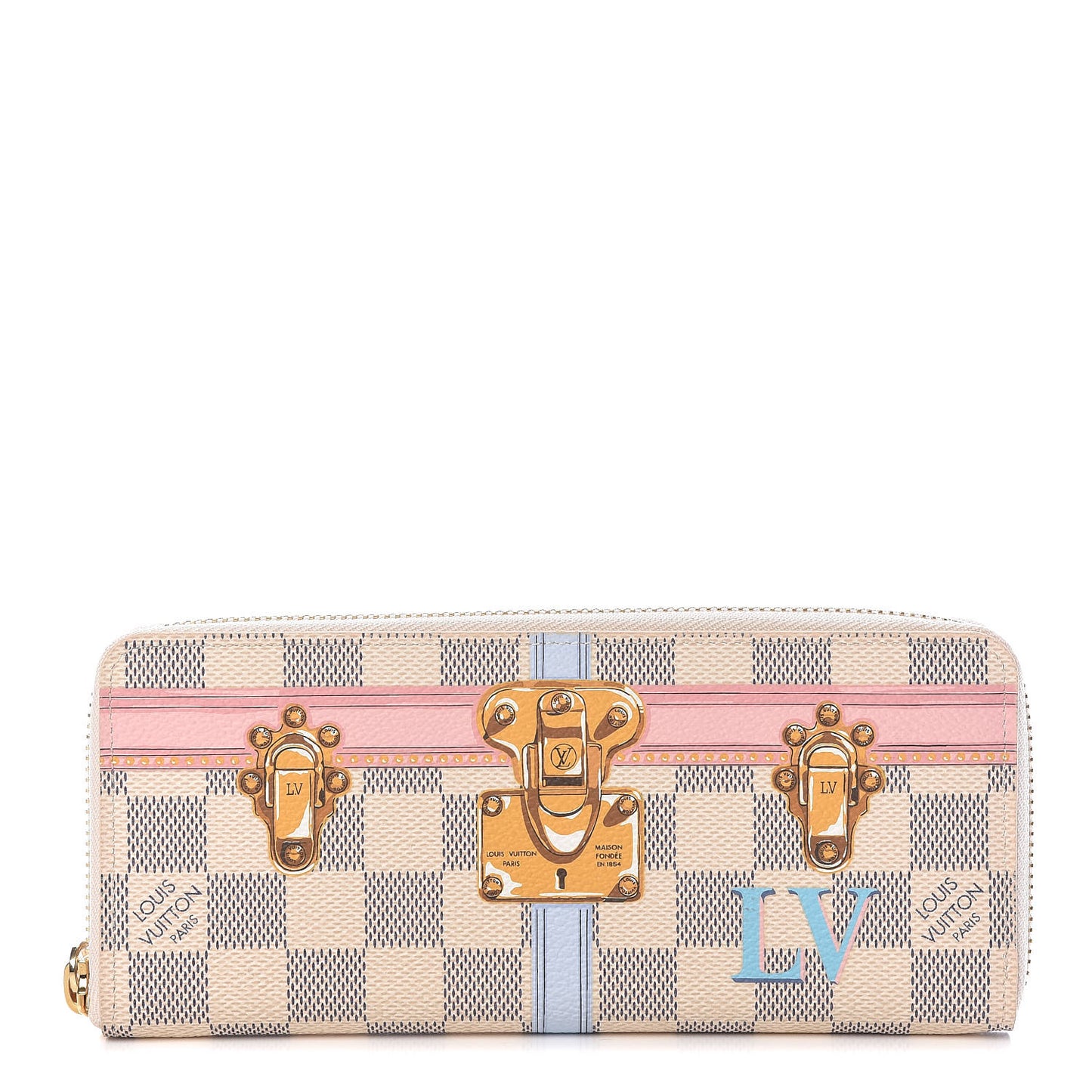 Damier Azur Summer Trunks Clemence Wallet