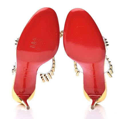 Christian Louboutin Specchio PVC Spikes Only 85 Slide Sandals 39.5 Gold 5 of 14