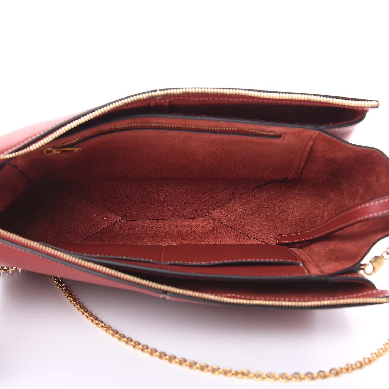 Celine Supple Natural Calfskin Tri-Fold Clutch Red 5 of 11