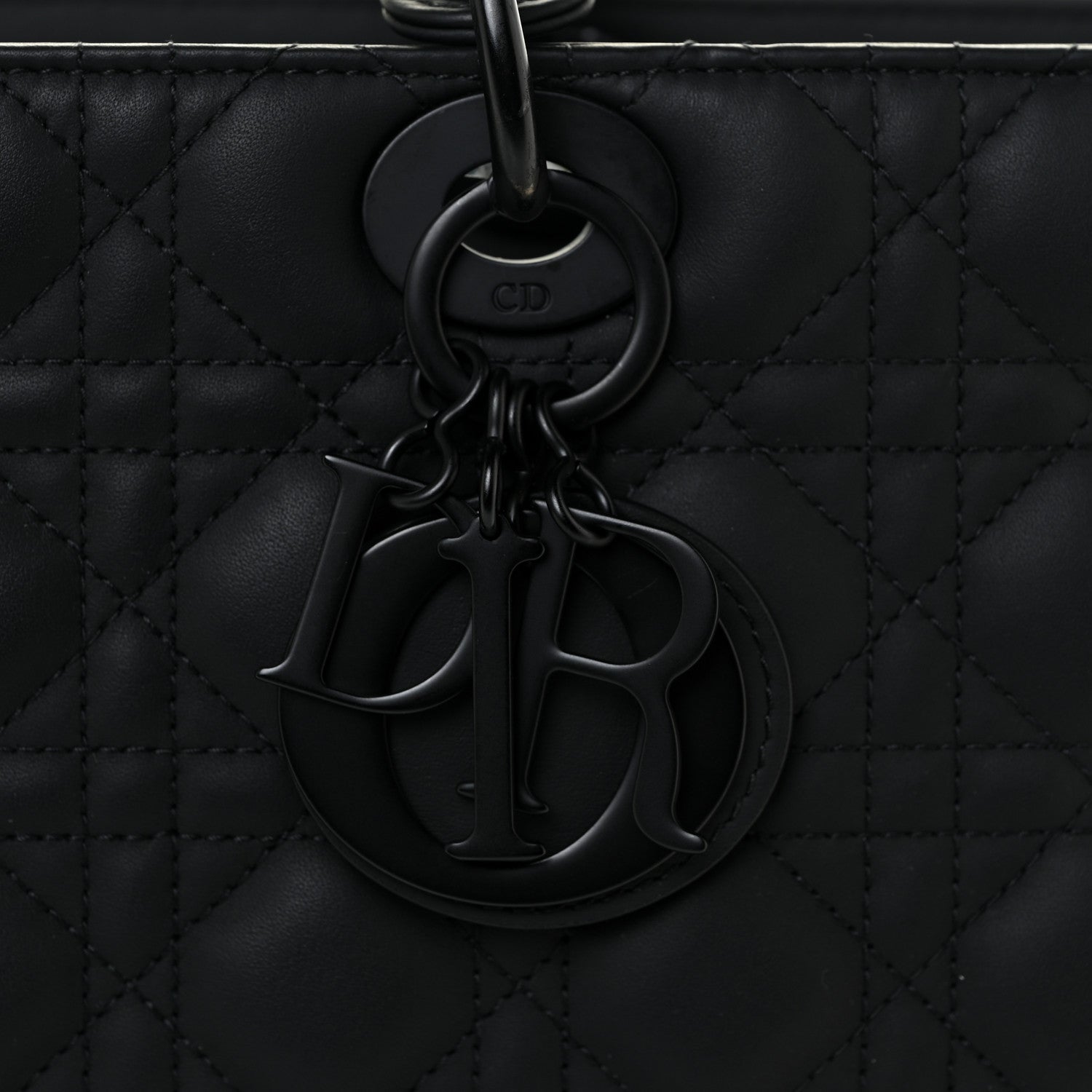 Christian Dior Ultra Matte Calfskin Cannage Large Lady Dior Black 17 of 21