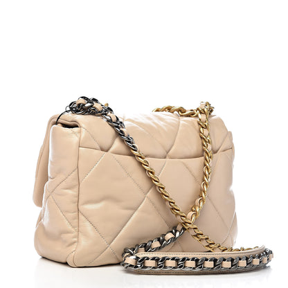 Chanel Lambskin Quilted Large 19 Flap Beige 3 of 11