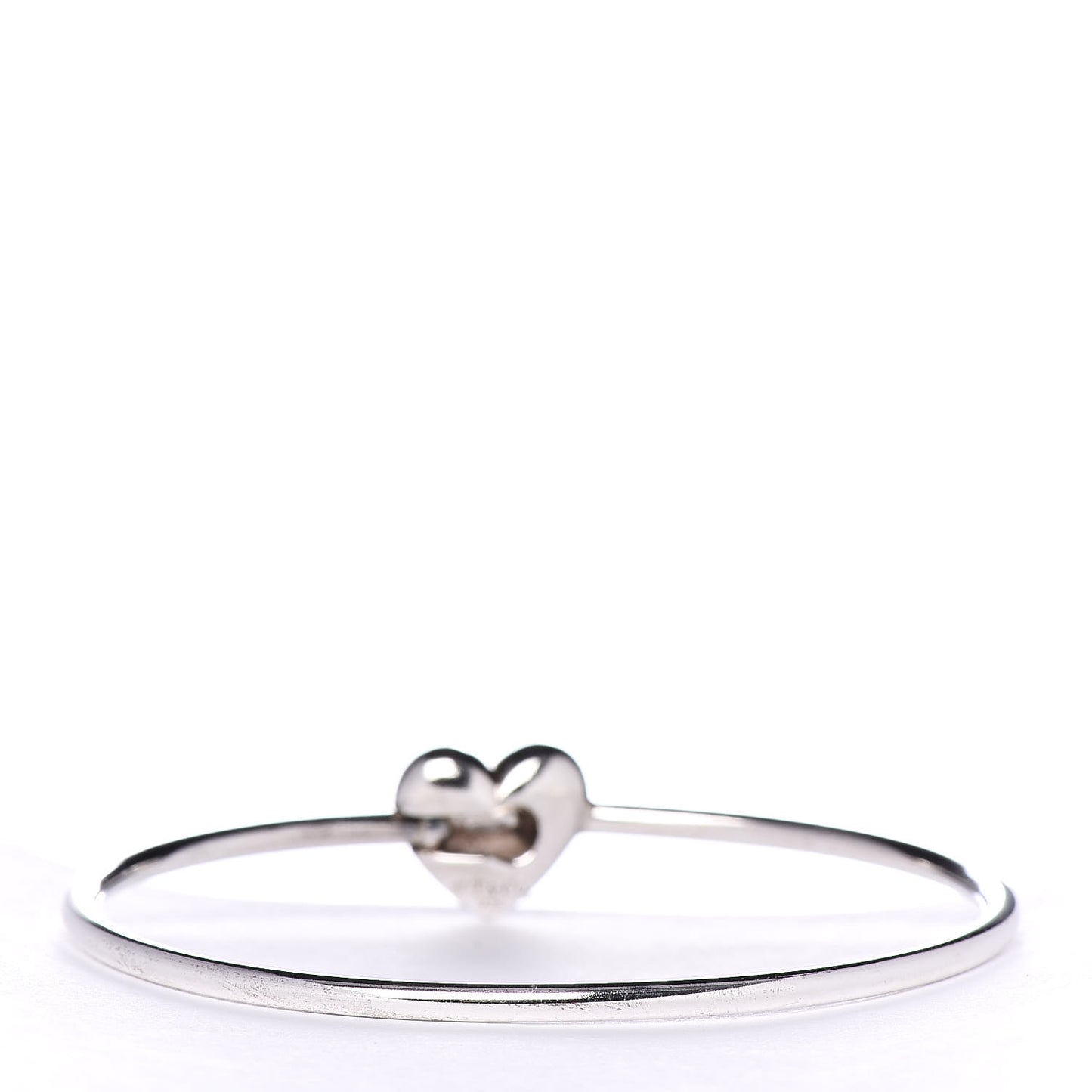 Sterling Silver Puffy Heart Bangle Bracelet