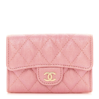 Chanel Iridescent Caviar Quilted Flap Card Holder Rose Pink 1 of 9